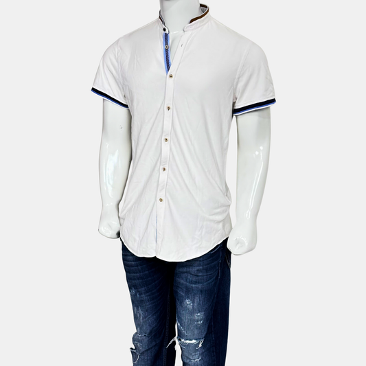 Zara Men Half Sleeve Shirt | Size Chest: 22 - Length: 31 | Large