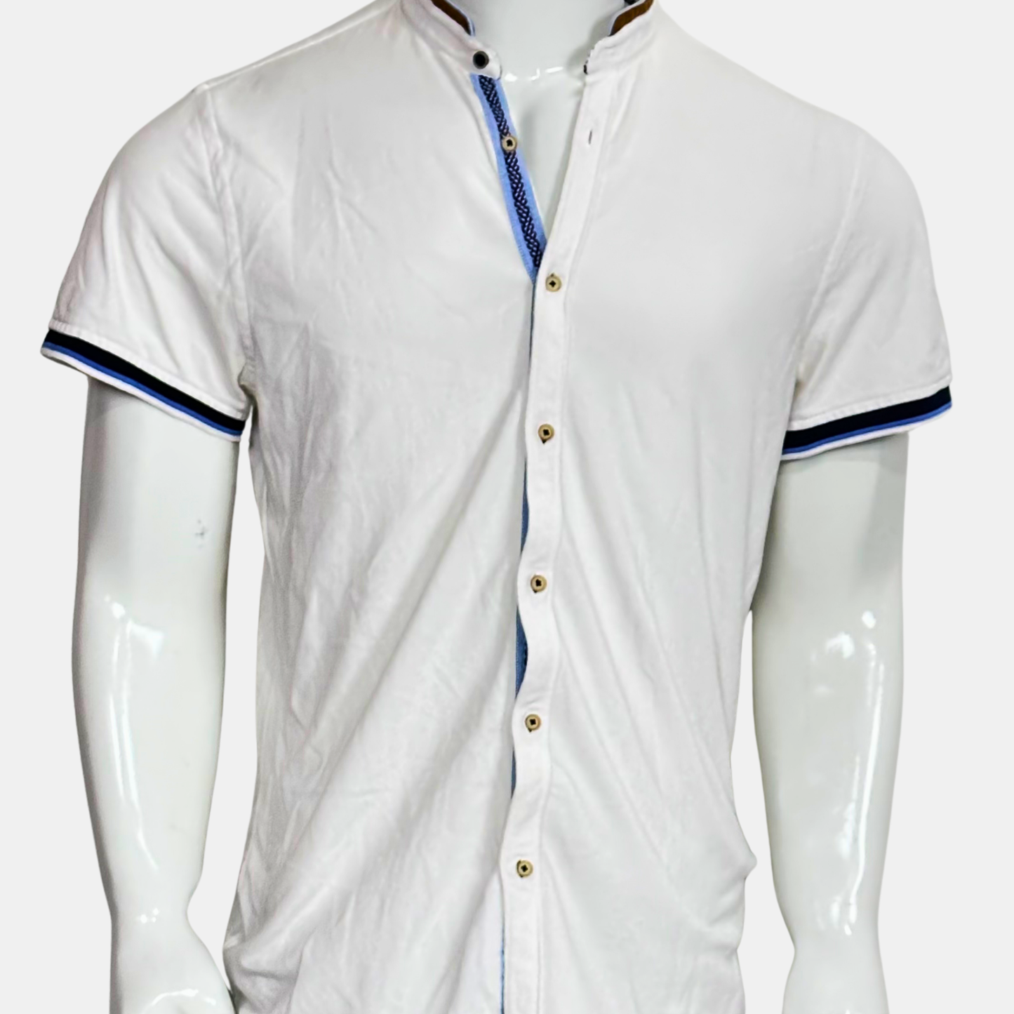 Zara Men Half Sleeve Shirt | Size Chest: 22 - Length: 31 | Large