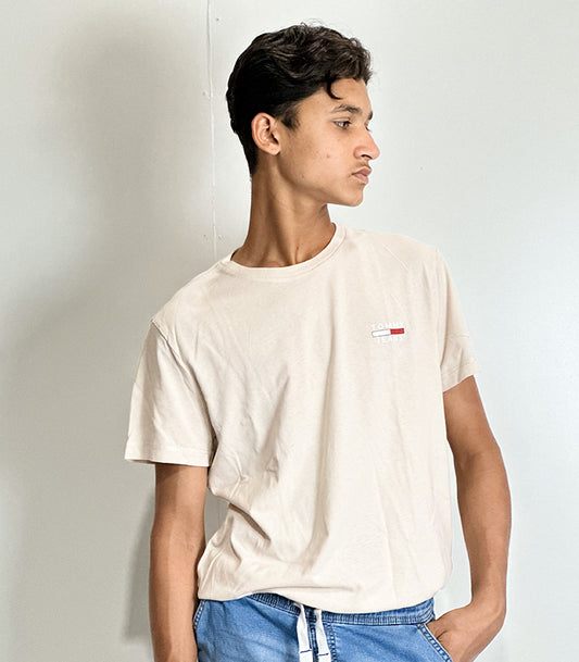 Tommy Hilfiger Beige Cotton Solid Men | Size: Medium