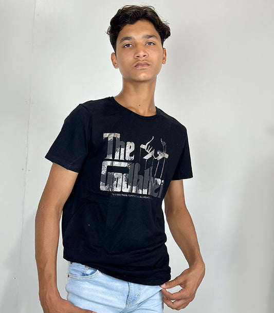 Zara Men The God Father Black T Shirt | Size: Medium
