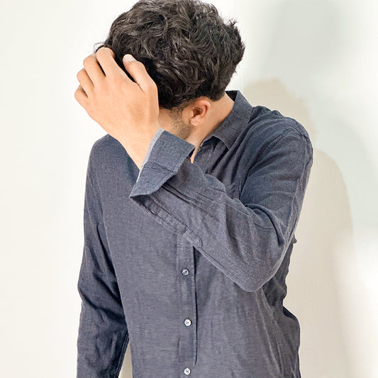 Vince. Black Double Face layer Button-down Shirt | Size: Large