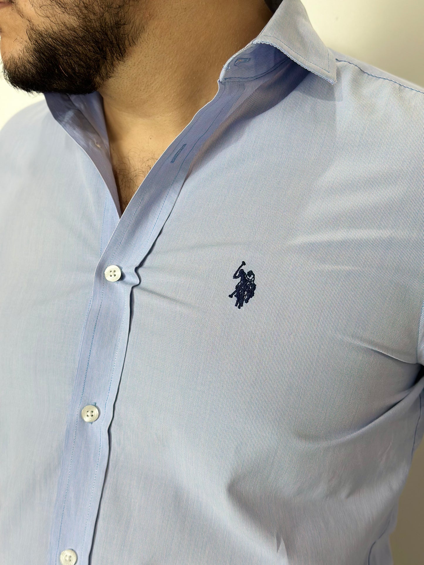 US Polo Assn. Men Tailored Fit Self Design Casual Shirt | Size: XL