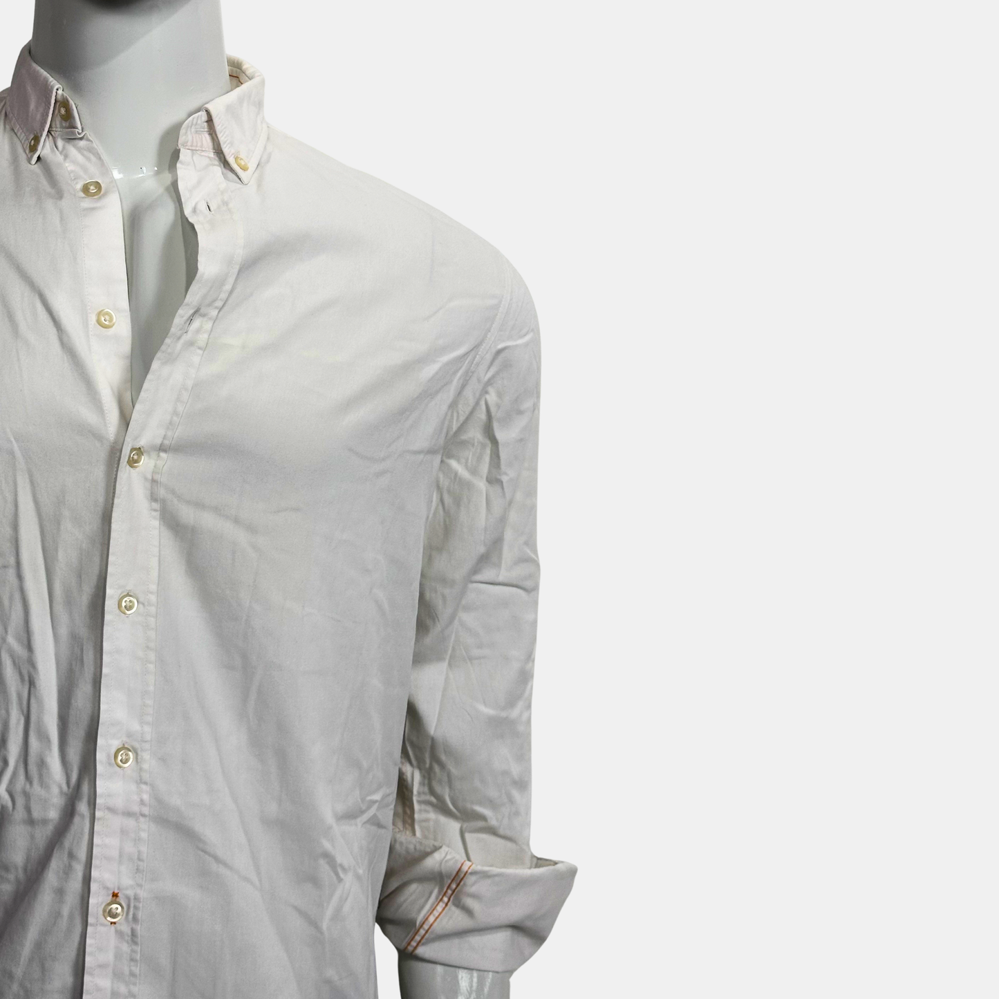 Boss Off White Shirt | Size Chest: 22 - Sleeve: 26 | Medium