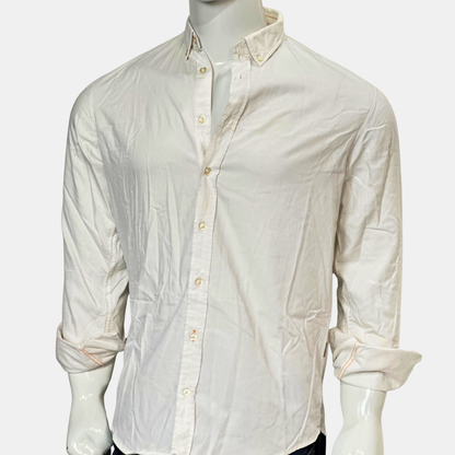 Boss Off White Shirt | Size Chest: 22 - Sleeve: 26 | Medium