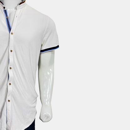 Zara Men Half Sleeve Shirt | Size Chest: 22 - Length: 31 | Large