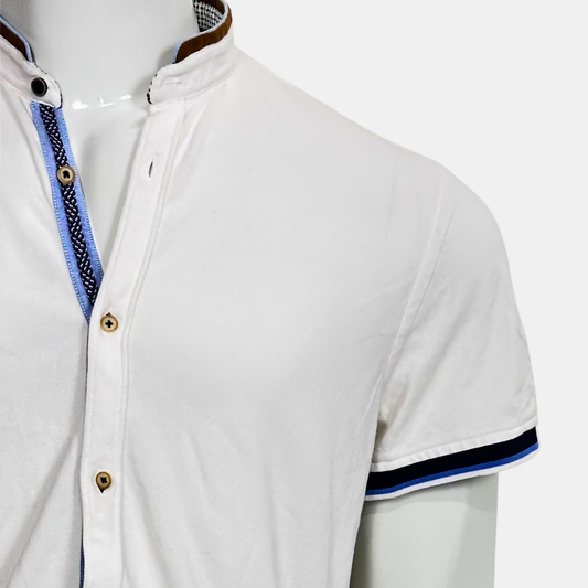 Zara Men Half Sleeve Shirt | Size Chest: 22 - Length: 31 | Large