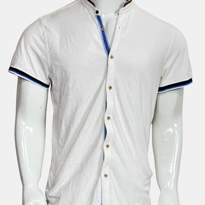 Zara Men Half Sleeve Shirt | Size Chest: 22 - Length: 31 | Large