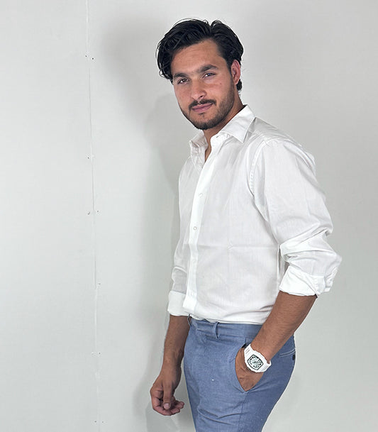 Redmond Modern Fit White Shirt | Size: Large