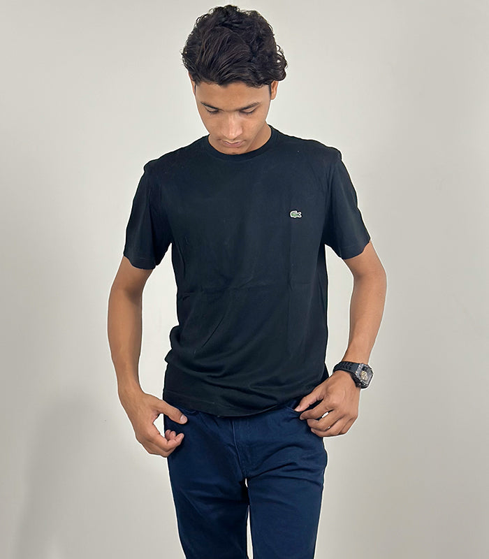 Lacosta Black T Shirt Crew Neck | Size: Medium