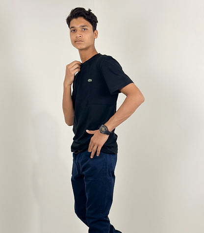 Lacosta Black T Shirt Crew Neck | Size: Medium