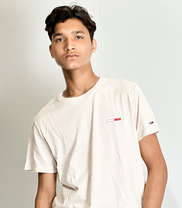 Tommy Hilfiger Beige Cotton Solid Men | Size: Medium