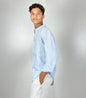 Gap Blue Linen White Pinstripe Casual Long Sleeve Shirt | Size: Small