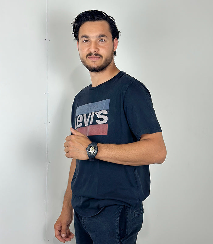 Levi's Black Large Logo Crew Neck T Shirt | Size: Large