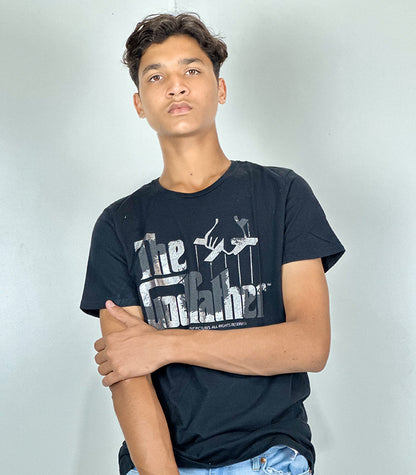 Zara Men The God Father Black T Shirt | Size: Medium