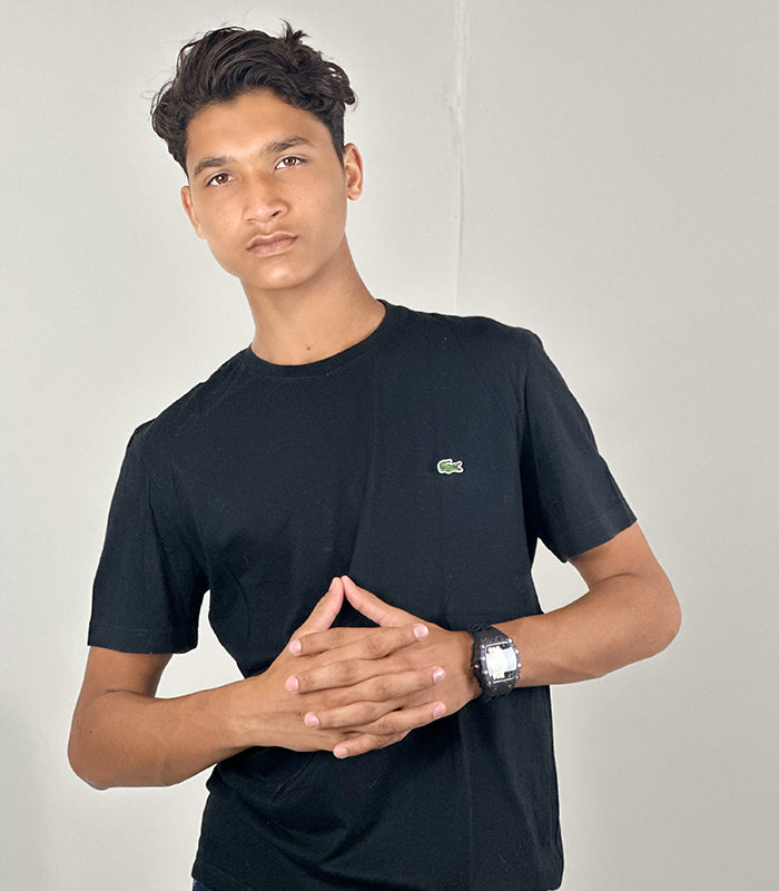 Lacosta Black T Shirt Crew Neck | Size: Medium