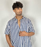 H&M Navy White Strip Shirt | Size: XL