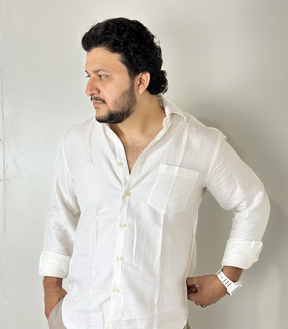 Next Signature White Slim Fit Long Sleeve Shirt | Size: XL