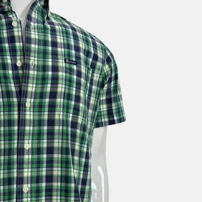 Chaps Half Sleeve Checkboxes | Size Chest: 24 - Sleeve: 10 | XL
