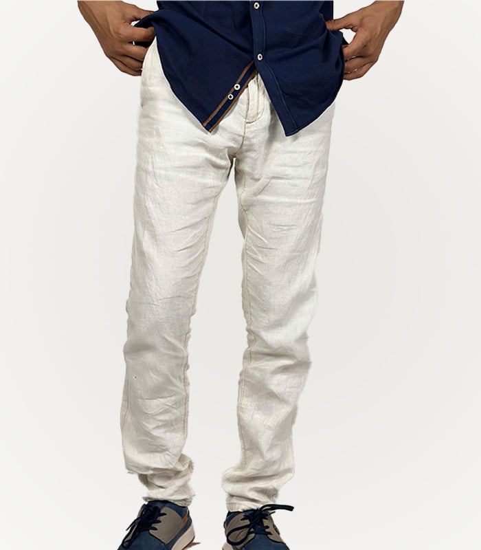 Jules Beige Linen Cotton | Size Waist: 30
