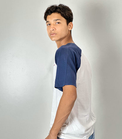 Nike - The Nike Tee White Colorblock Cotton | Size: Medium