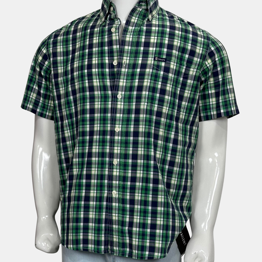 Chaps Half Sleeve Checkboxes | Size Chest: 24 - Sleeve: 10 | XL