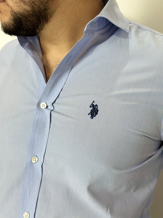 US Polo Assn. Men Tailored Fit Self Design Casual Shirt | Size: XL