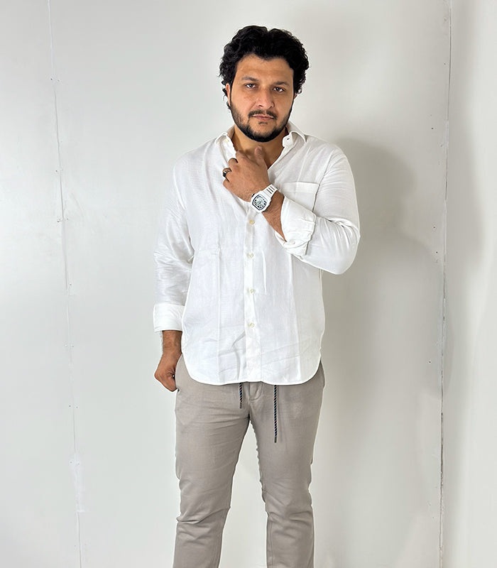Next Signature White Slim Fit Long Sleeve Shirt | Size: XL