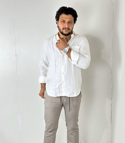 Next Signature White Slim Fit Long Sleeve Shirt | Size: XL